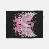 Nk Ribbon Angel Wings Breast Cancer Awareness Wome Fleecedecke (Vorderseite (Horizontal))