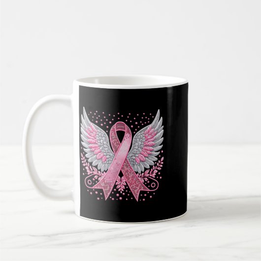 Nk Ribbon Angel Wings Breast Cancer Awareness Wome Kaffeetasse (Links)