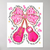 Nk Ribbon Bow Boxing Gloves Breast Cancer Awarenes Poster (Vorne)