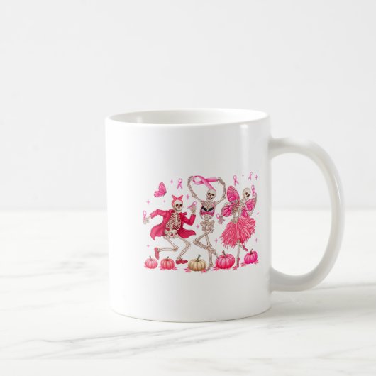 Nk Ribbon Breast Cancer Awareness Skeleton Women M Kaffeetasse (Rechts)