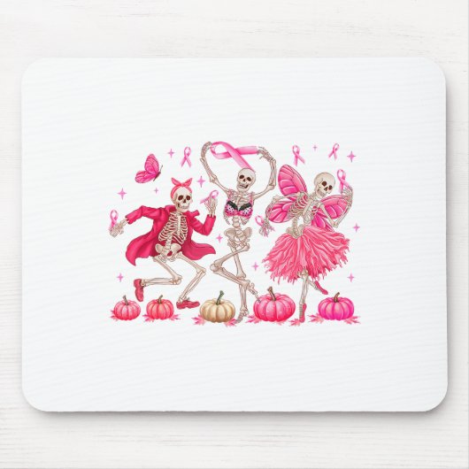 Nk Ribbon Breast Cancer Awareness Skeleton Women M Mousepad (Vorne)