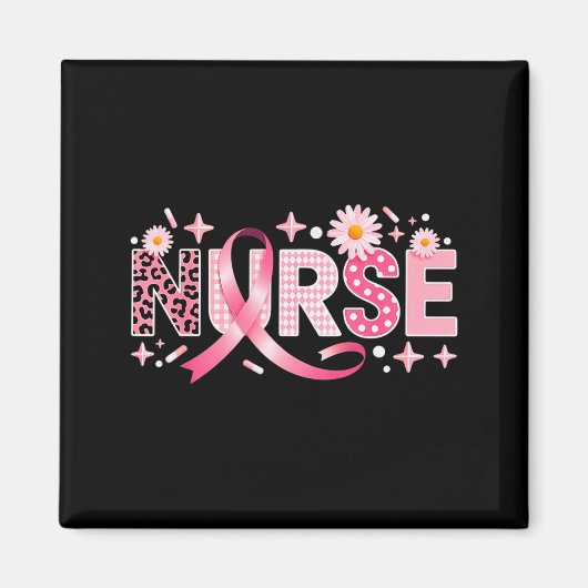Nk Ribbon Stethoscope Nurse Life Breast Cancer Awa Magnet (Vorne)