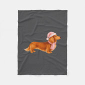 Nk Santa Red Long Haired Dachshund Christmas Fleecedecke (Vorderseite)