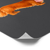 Nk Santa Red Long Haired Dachshund Christmas  Poster (Ecke)