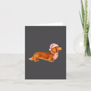 Nk Santa Roter Langhaar-Dachshund Weihnachten Karte