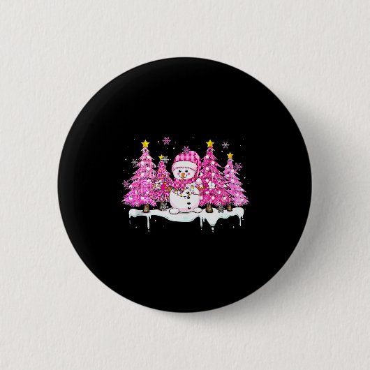 Nk Schneemann Schneemann Frohe Weihnachtsbaum Frau Button (Vorderseite)