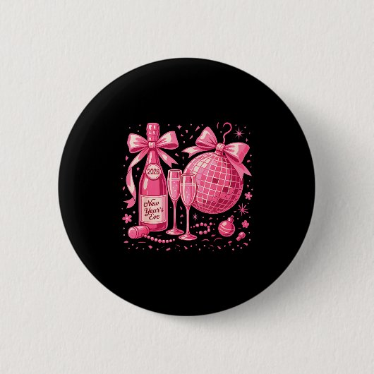 Nk Silvester 2026 Disco Champagner Party Button (Vorderseite)