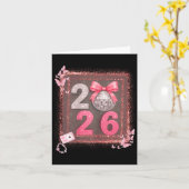Nk Sparkle Disco Bogen 2026 Coquette Frohes Neues Karte (Gelbe Blume)
