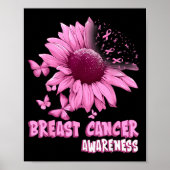 Nk Sunflower Breast Cancer Awareness Ribbon In Oct Poster (Vorne)