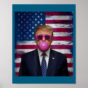 Nk Sungles Trump Bubble Gum 2024 USA-Flagge Vintag Poster