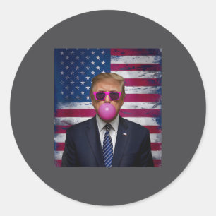 Nk Sungles Trump Bubble Gum 2024 USA-Flagge Vintag Runder Aufkleber