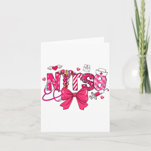 Nk Valentine Nurse Coquette Bow Cuds Favorite Karte (Vorderseite)
