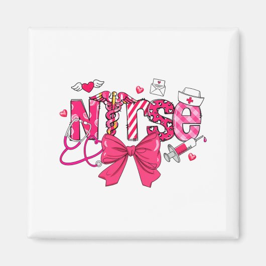 Nk Valentine Nurse Coquette Bow Cuds Favorite Magnet (Vorne)