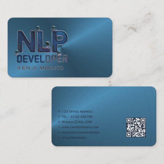 🤖 NLP Engineer Chatbot Developer AI QR Code Cards Visitenkarte (Vorne/Hinten)