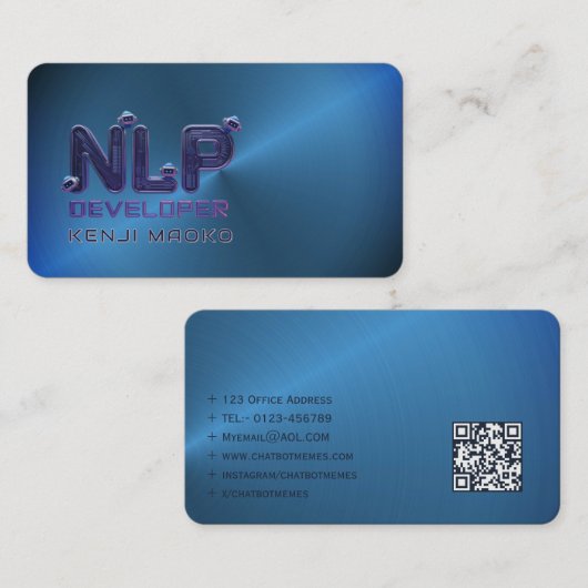 🤖 NLP Engineer Chatbot Developer AI QR Code Cards Visitenkarte (Vorne/Hinten)