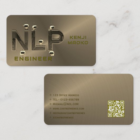 🤖 NLP Engineer Chatbot Developer Conversation AI Visitenkarte (Vorne/Hinten)