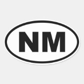 NM New Mexico Ovaler Aufkleber (Vorderseite)