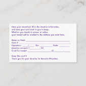 NM-Spendenkarte Visitenkarte (Rückseite)