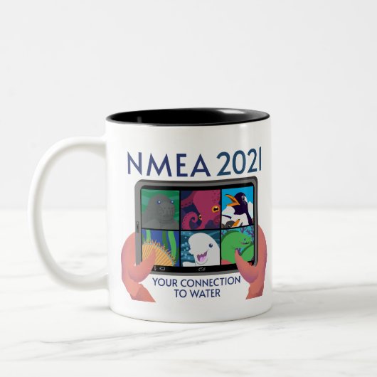 NMEA 2021-Logo - Transparente, fixierte Logos Zweifarbige Tasse (Links)