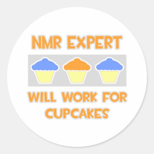 NMR. Expert ... Wird für Cupcakes arbeiten Runder Aufkleber