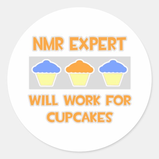 NMR. Expert ... Wird für Cupcakes arbeiten Runder Aufkleber (Vorderseite)