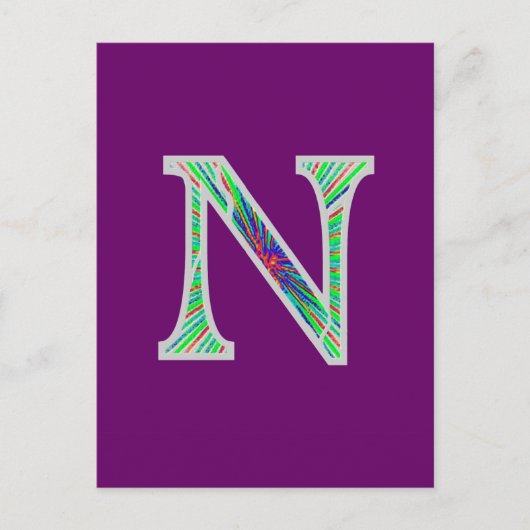 Nn belichtete Monogramm Postkarte (Vorderseite)