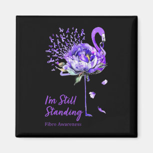 Nn Flamingo Lila Ribbon Fibro Fibromyalgia Magnet