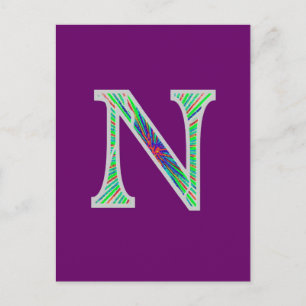 Nn Illuminated Monogram Postkarte