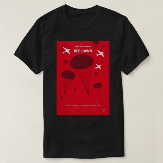 No1018 My Red Dawn Minimal-Poster-Sticker T-Shirt (Design vorne)