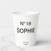No 18 French Chic 18th Birthday Party Pappbecher (Rückseite)
