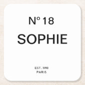 No 18 French Chic 18th Birthday Party Rechteckiger Pappuntersetzer (Vorderseite)