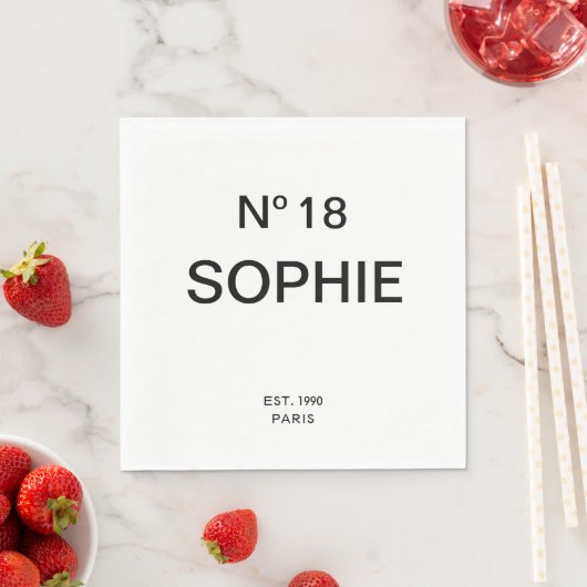 No 18 French Chic 18th Birthday Party Serviette (Beispiel)