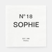 No 18 French Chic 18th Birthday Party Serviette (Vorderseite)