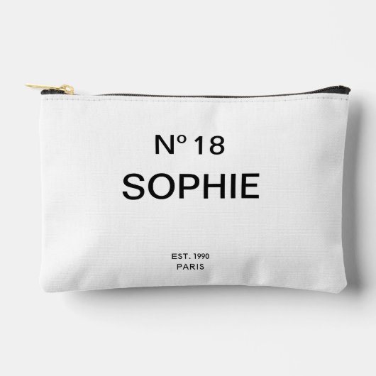No 18 French Chic 18th Birthday Party Zubehörtasche (Vorderseite)
