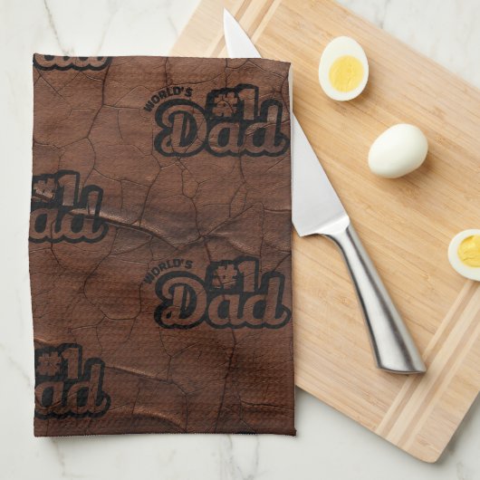 No.1 Dad-Leather Look Geschirrtuch (Viertel Falte)