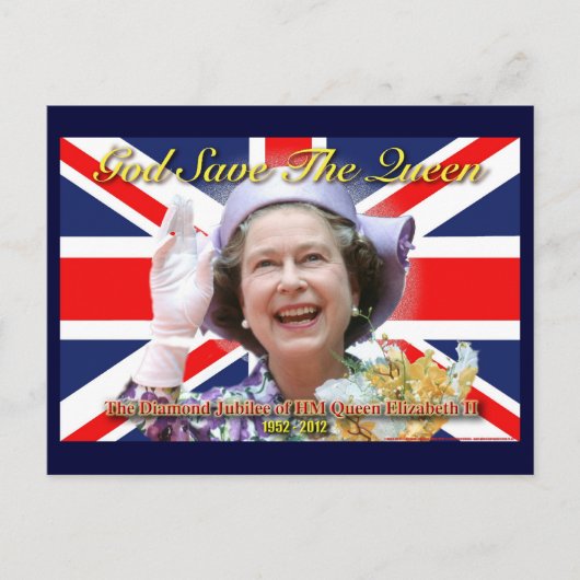 No.1 HM Queen Elizabeth Diamond Jubilee Postkarte (Vorderseite)