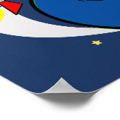 No.1 Space ROCKET Kinderzimmerzeichen Poster (Ecke)