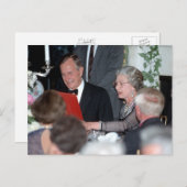 No.20 HM Queen Elizabeth II., Präsident George Bus Postkarte (Vorne/Hinten)