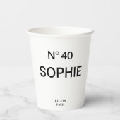 No 40 French Chic 40th Birthday Party Pappbecher (Rückseite)