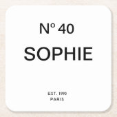 No 40 French Chic 40th Birthday Party Rechteckiger Pappuntersetzer (Vorderseite)