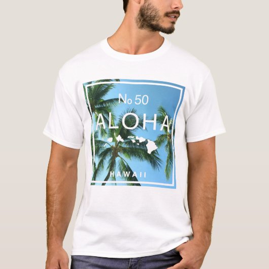 No. 50 Aloha Hawaii Palm Island Paradise T-Shirt (Vorderseite)