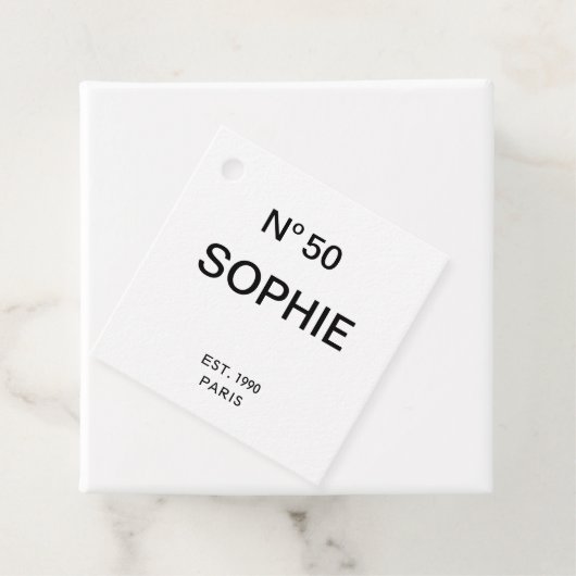 No 50 French Chic 50th Birthday Party Geschenkanhänger (Beispiel)