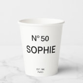 No 50 French Chic 50th Birthday Party Pappbecher (Vorderseite)