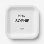 No 50 French Chic 50th Birthday Party Pappteller (Vorderseite)