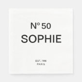 No 50  French Chic 50th Birthday Party Serviette (Vorderseite)