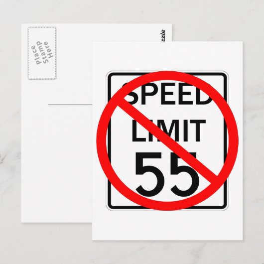 No 55 mph Speed Limit Sign Postkarte (Vorne/Hinten)