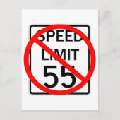 No 55 mph Speed Limit Sign Postkarte (Vorderseite)