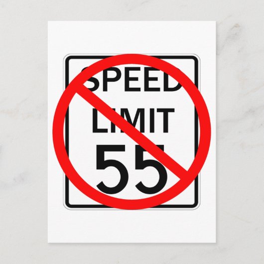 No 55 mph Speed Limit Sign Postkarte (Vorderseite)