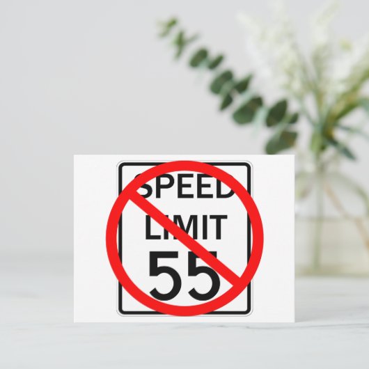 No 55 mph Speed Limit Sign Postkarte (Stehend Vorderseite)