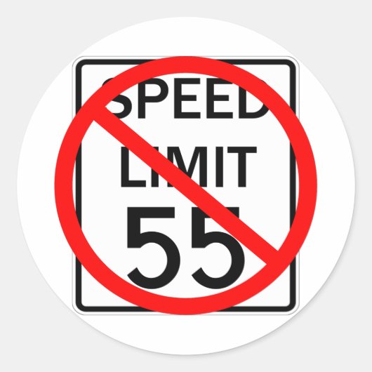 No 55 mph Speed Limit Sign Runder Aufkleber (Vorderseite)